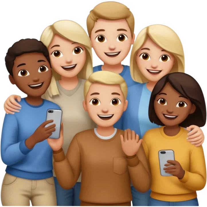 group of friends having fun together emoji