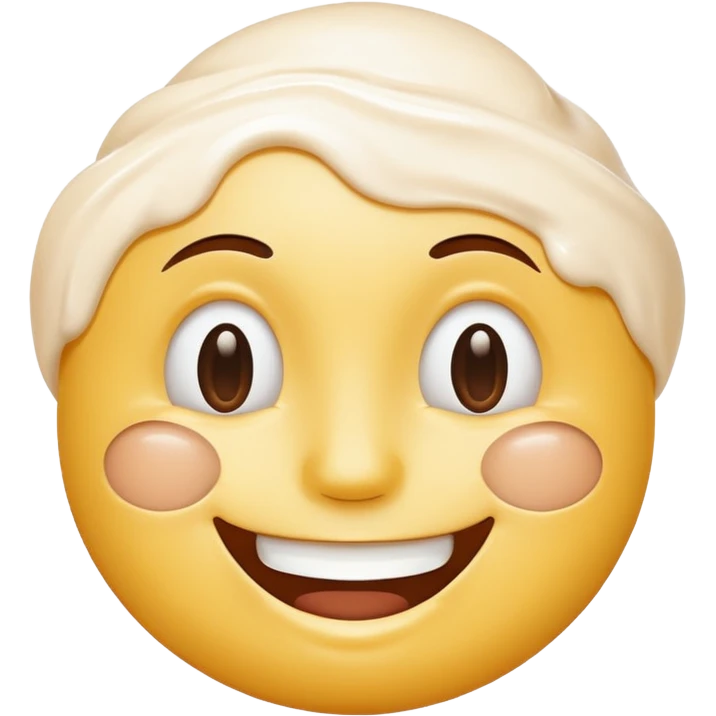 a smiley face with cream all over the face emoji