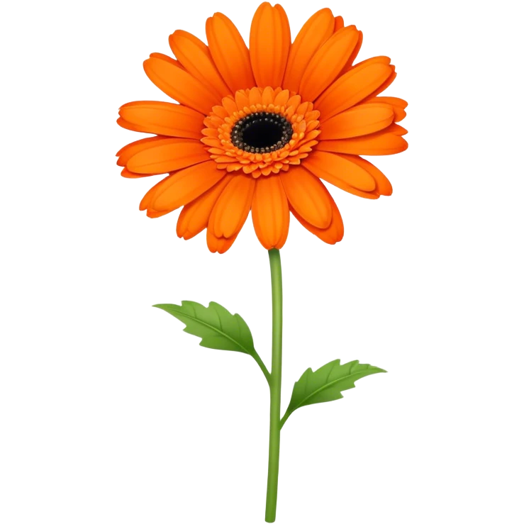 single Vibrant Orange Gerbera Daisy, straight stem emoji