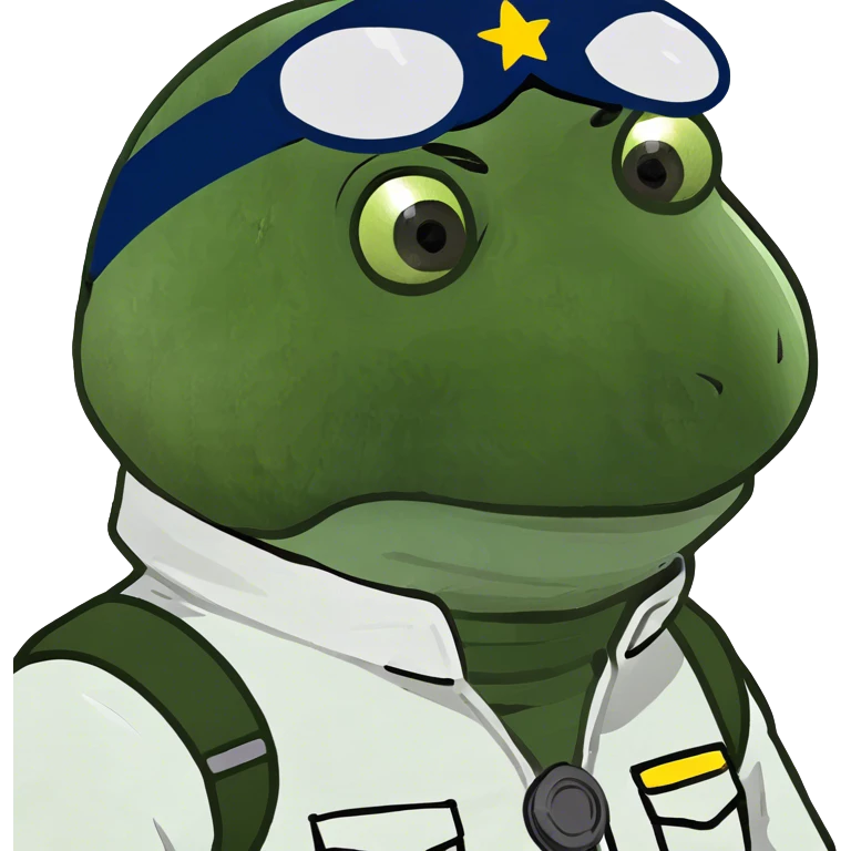 bufo dressed as pilot in a white outfit, zoomed out emoji
