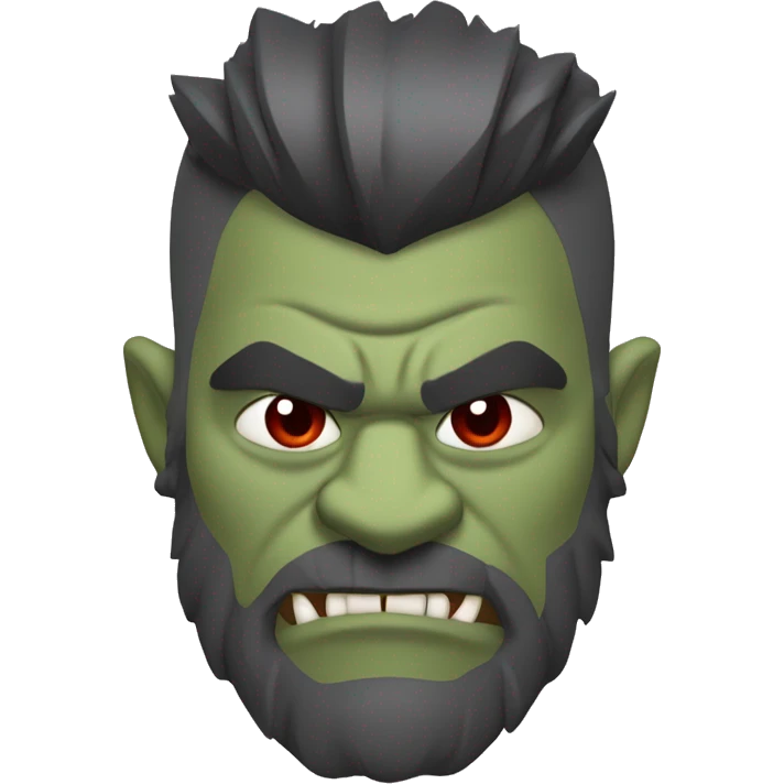 armored orc berserker with red beard & mohican emoji