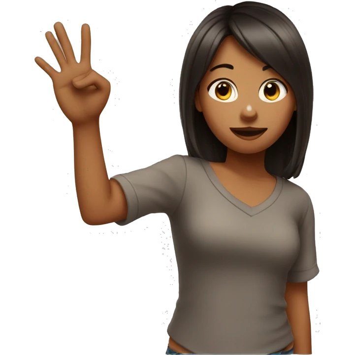 a sassy girl with hand gesture emoji
