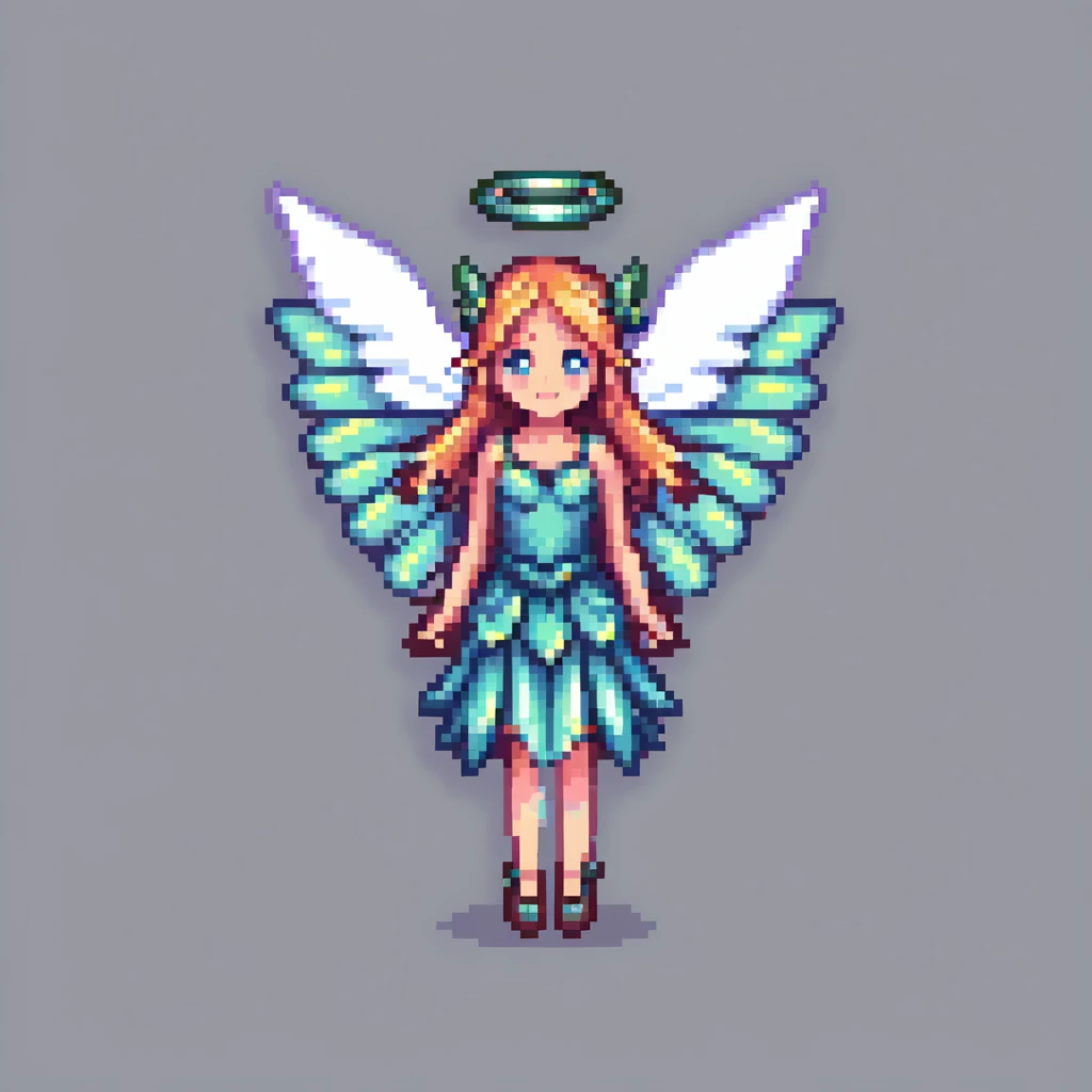 fairy with wings, night scene, sparkling magical aura emoji