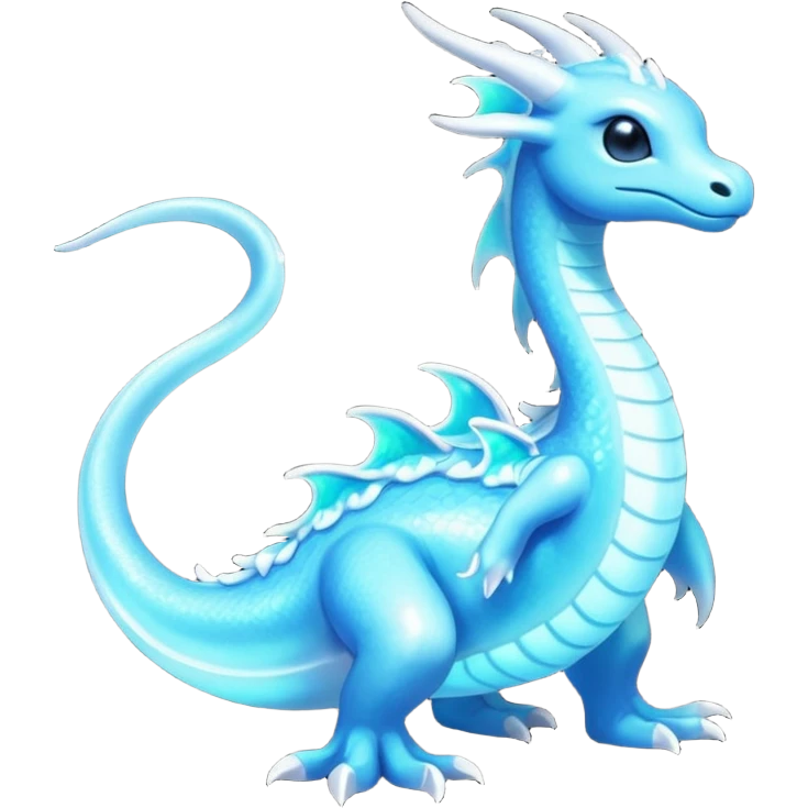 Shiny Sparkly Iridescent Bioluminescent Glowing Lumineon-Amaura-Dragonair-Fakémon-hybrid-creature (full body)  emoji