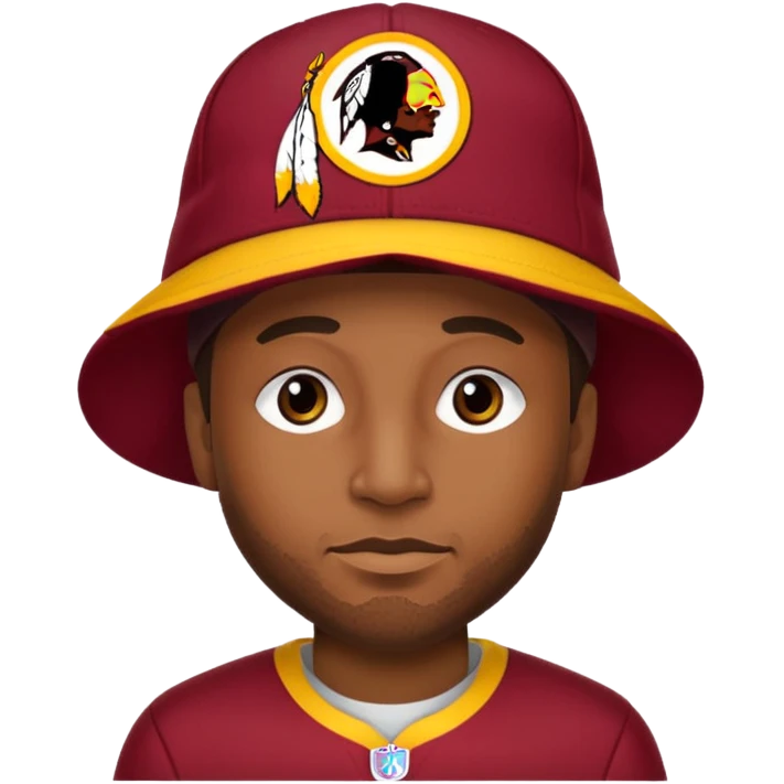 Washington Redskins hat on a man emoji emoji