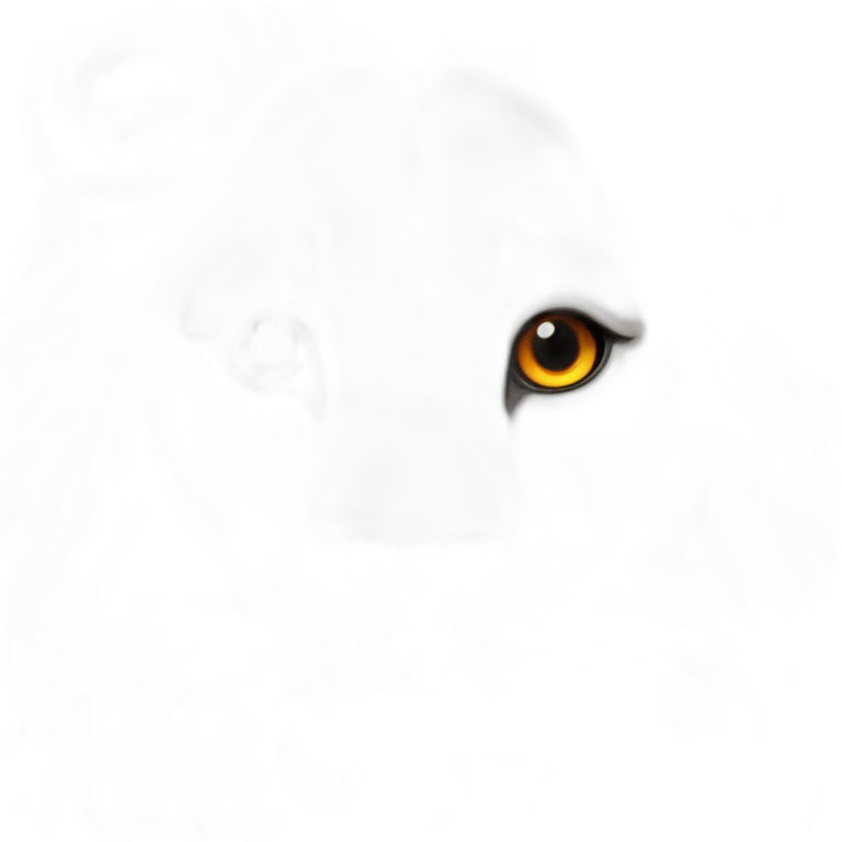 Lion blanc avec les yeux rouge emoji
