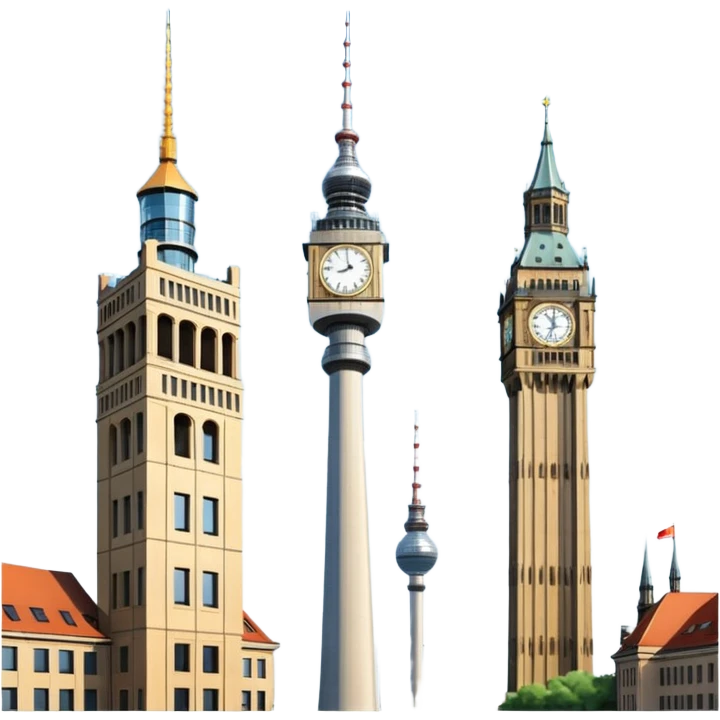 berlin television tower versus big ben tower emoji