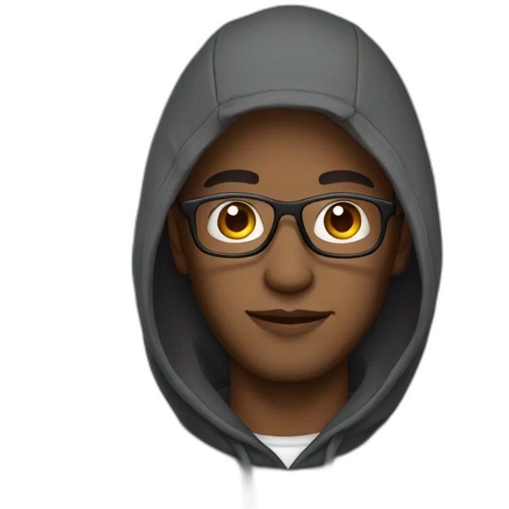 Man wearing hoodie and glasses emoji