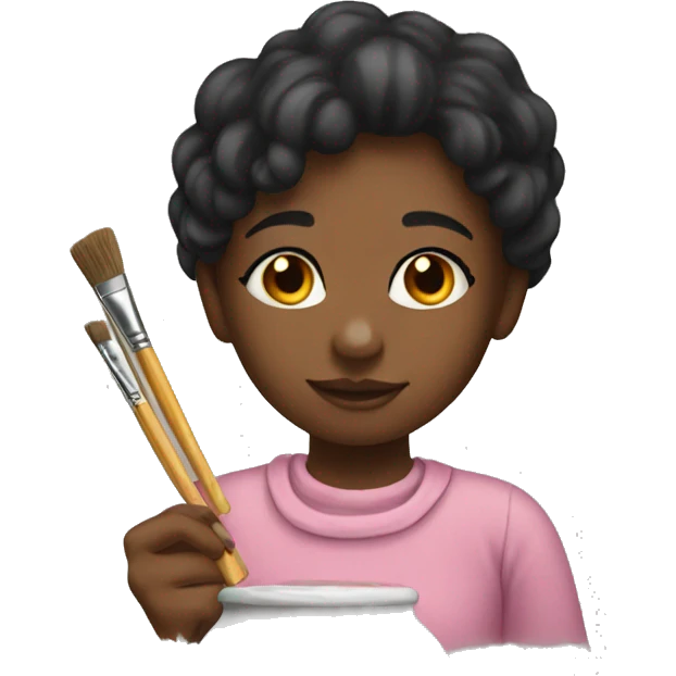 girl paints a picture emoji