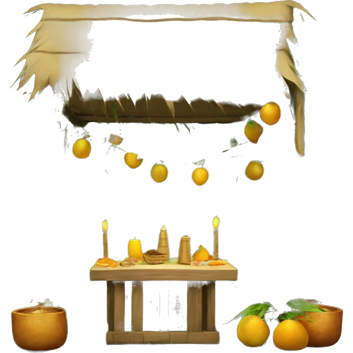 sukkot sukkah hut with decorations emoji