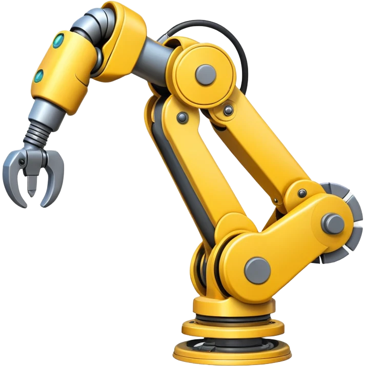 Industrial Arm – Yellow robotic arm, gripping tool emoji