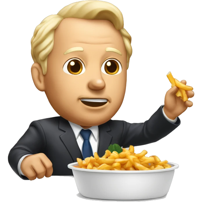 Président Poutine qui mange une poutine  emoji