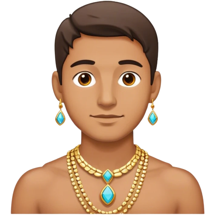 male portrait with jewelry emoji