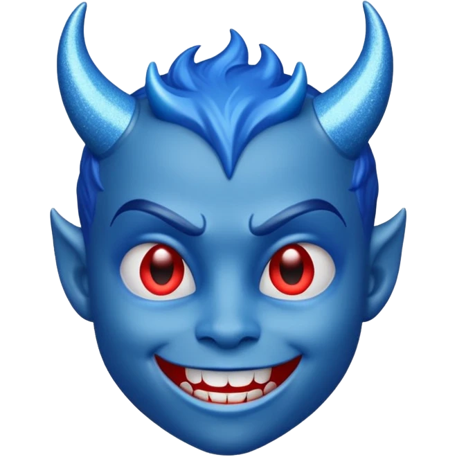 glitter azul little devil emoji