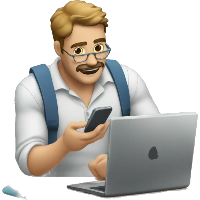 hombre reparando celulares emoji