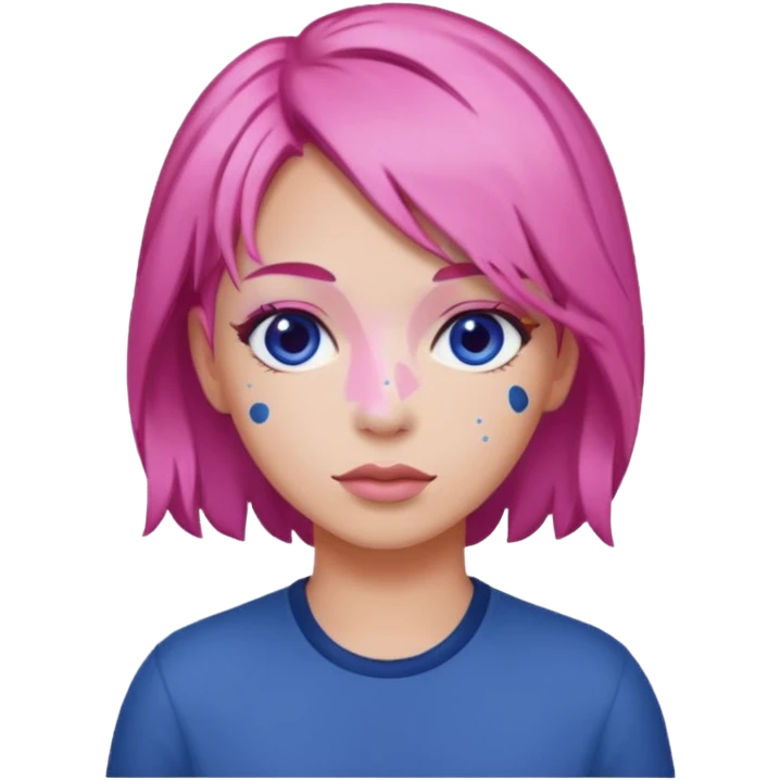 Blueberry with pink hair emoji