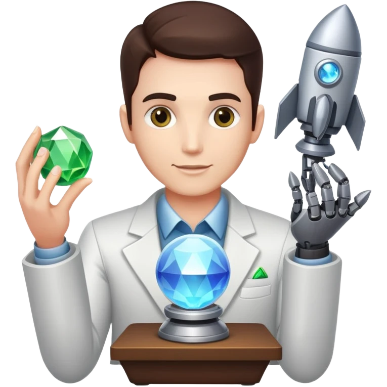 A trader with 💎🔮🤖💵🚀 emoji