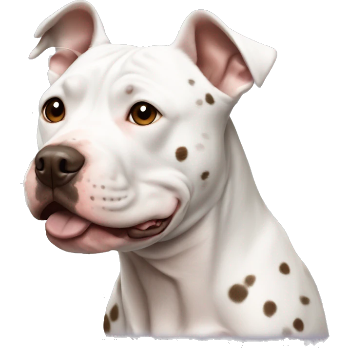 White pit bull with brown spots  emoji