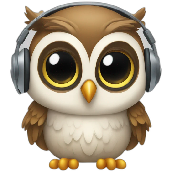 baby owl-with-headset emoji