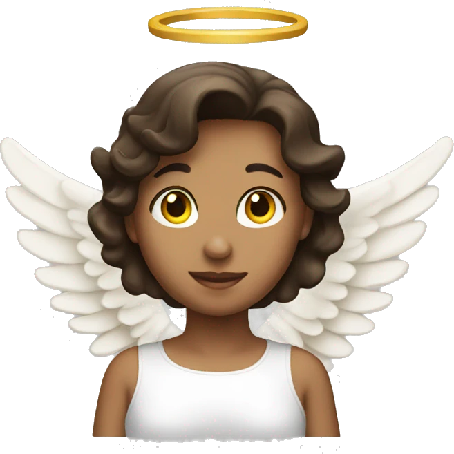 Brunette angel emoji