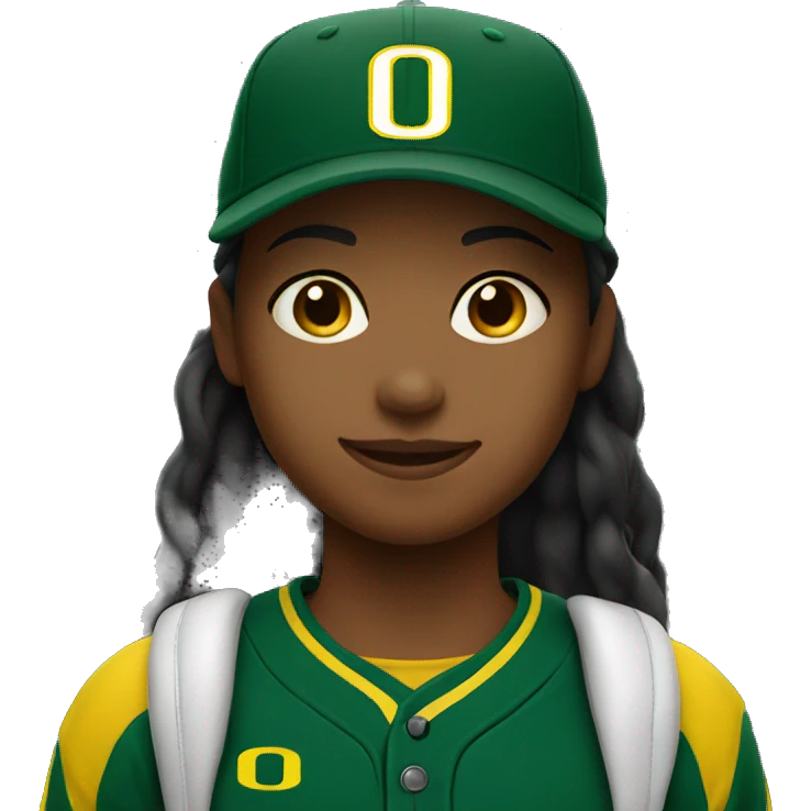 Girl with university of Oregon baseball cap emoji