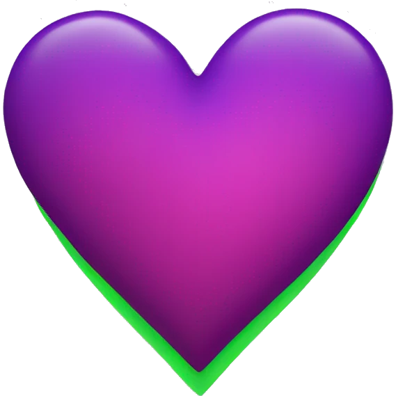 purple green magenta heart  emoji