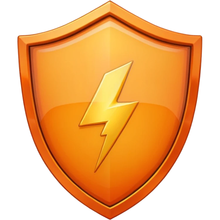 Orange shield with lightning icon emoji