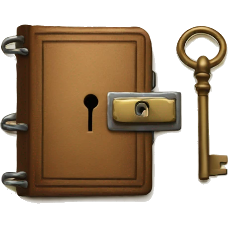 vintage diary with lock and key emoji