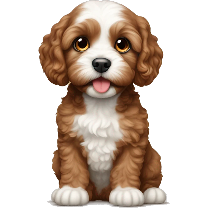 a brown cavapoo puppy emoji