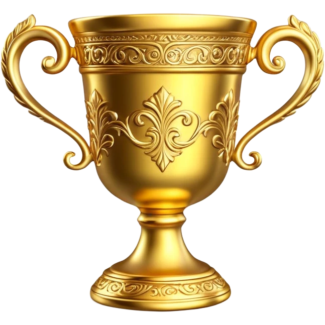generate realistic detailed golden cup in 3d style emoji