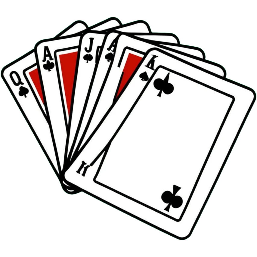 Canasta card game with red canasta meld and jokers emoji
