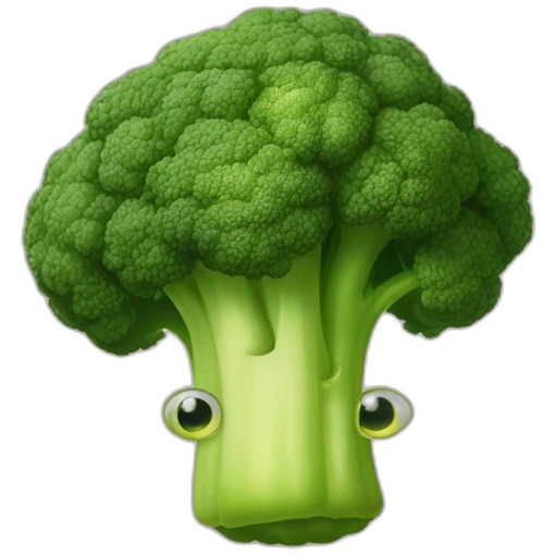 Broccoli avec des yeux et une bouche emoji