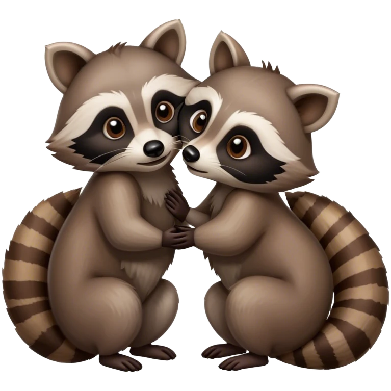 Raccoons kissing emoji