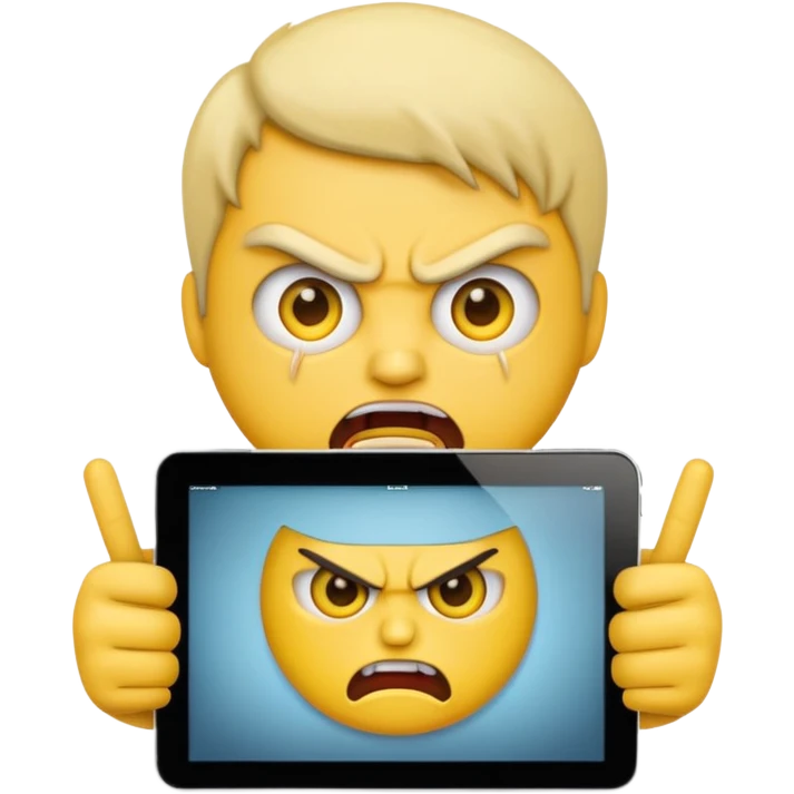 emoji holding ipad angry emoji