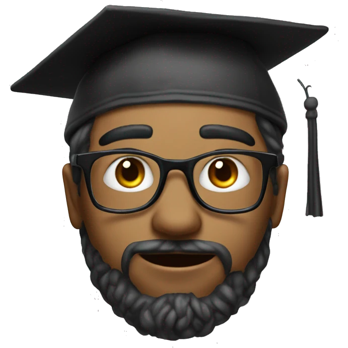 a student with glasses, a master's hat, with textbooks, studies at a third university on a budget and has never graduated from university. studies, glasses, colored hair, piercings
 emoji