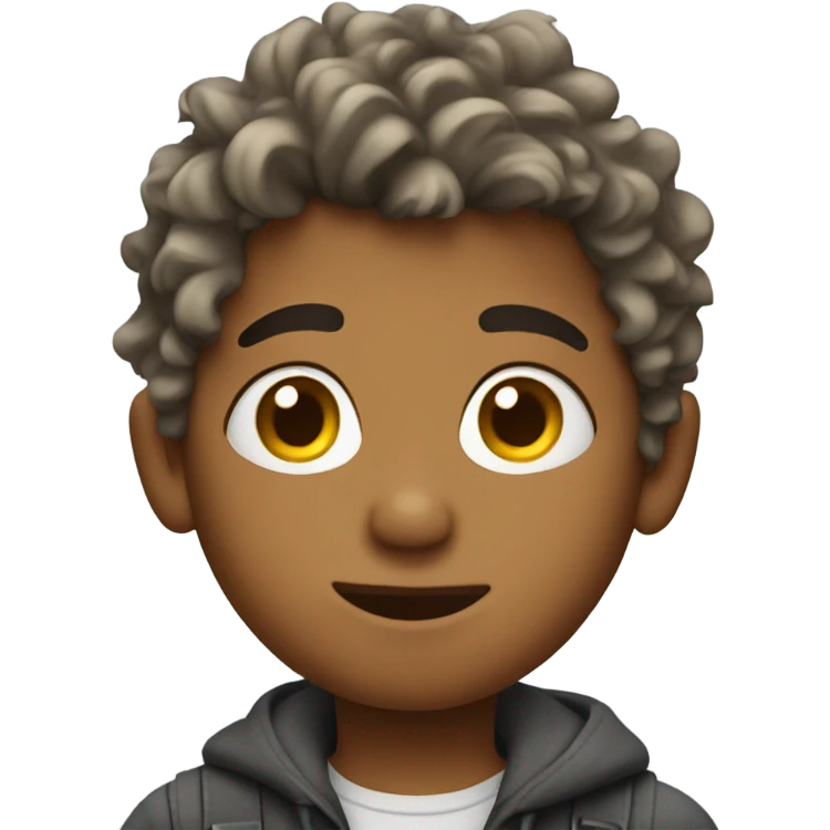 Boy with messy hairstyle emoji