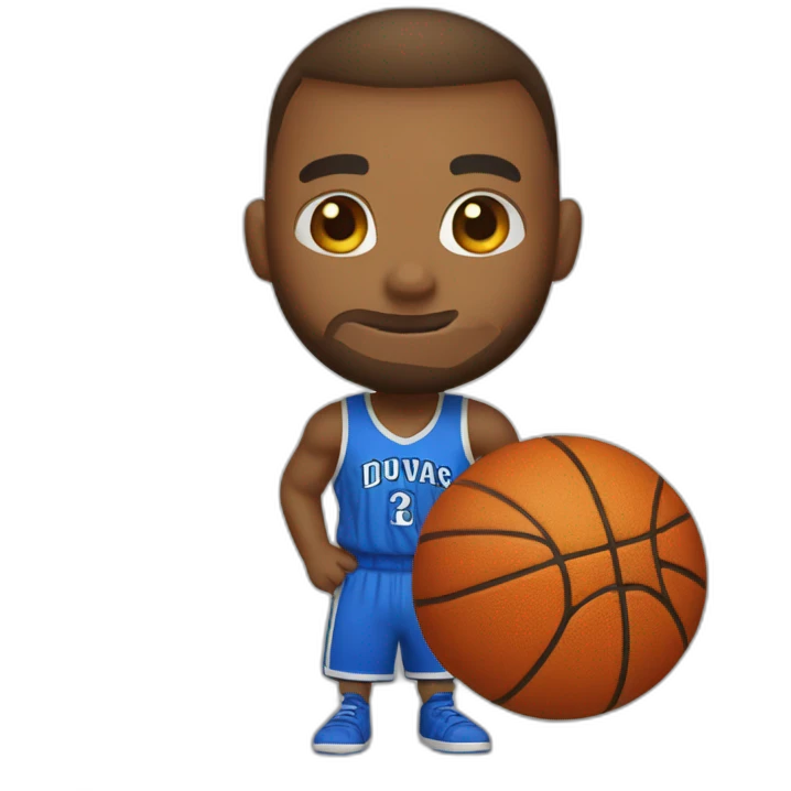 Squeezie with a basketball in the hand emoji