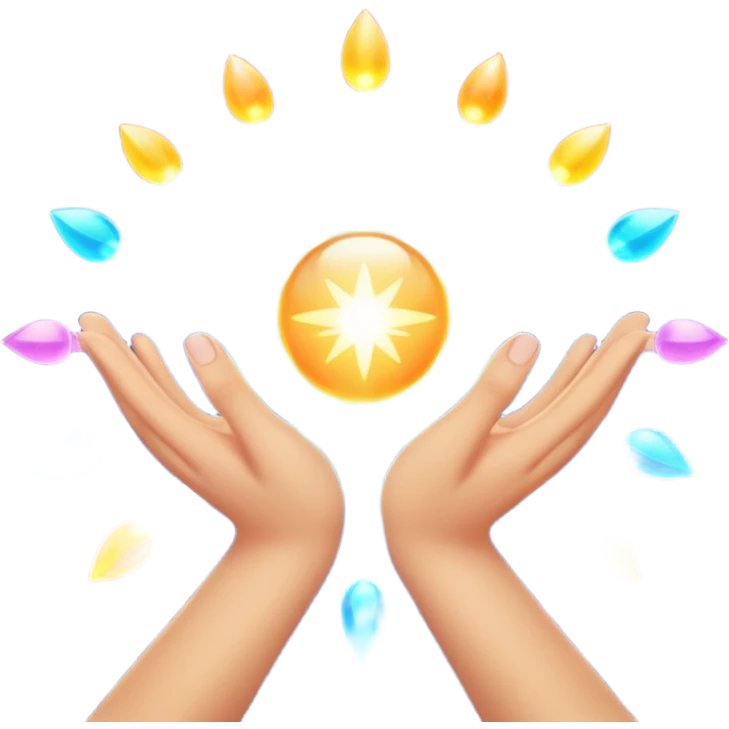 Healing hands of cosmic light emoji