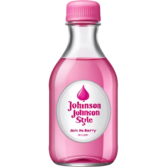 realistic Johnson and Johnson style bottle pink cap pink label clear bottle with aint no party like a berry party written on the logo with diddy logo emoji