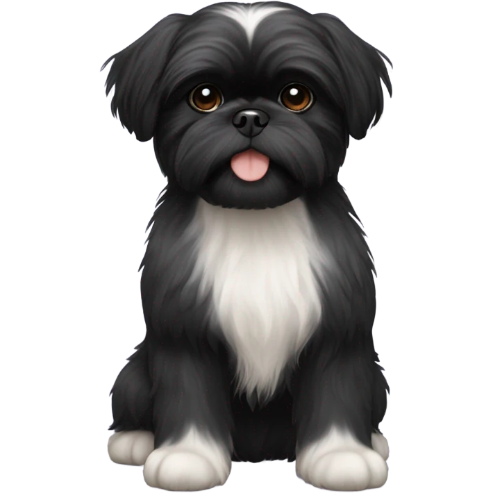 Black shih tzu puppy with short hair emoji