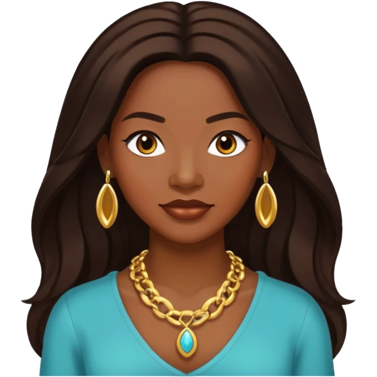 LaTocha Scott with long dark brown hair emoji