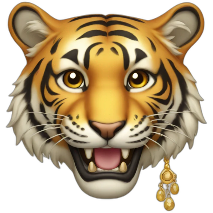 Tiger with golden jewellery  emoji