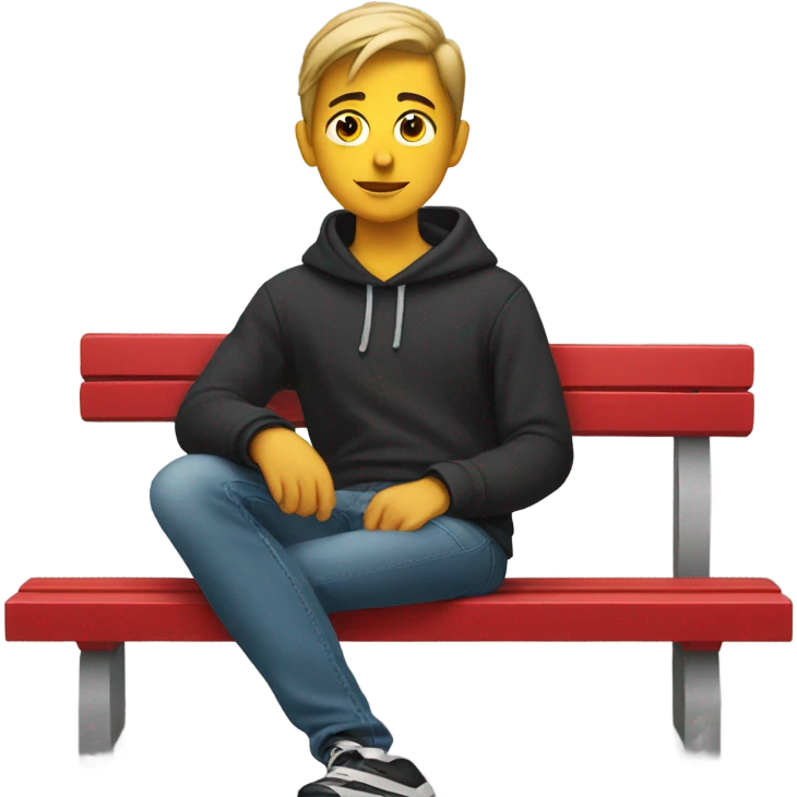 teenager on red bench emoji