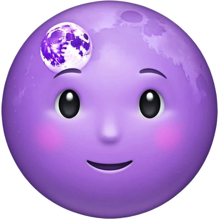 realistic Light purple moon emoji