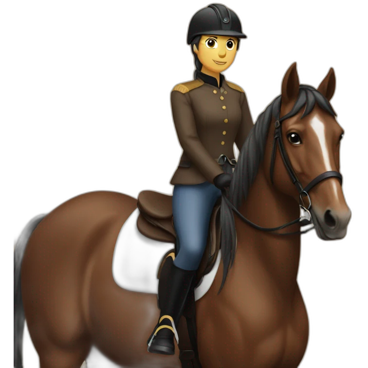 equestrian on a brown horse emoji