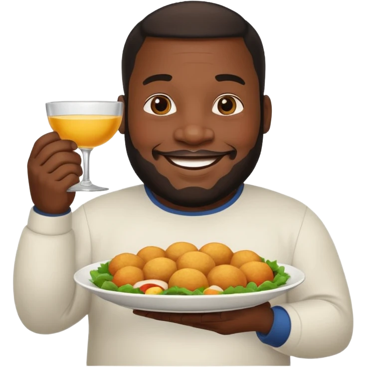 Big black man holding dih emoji