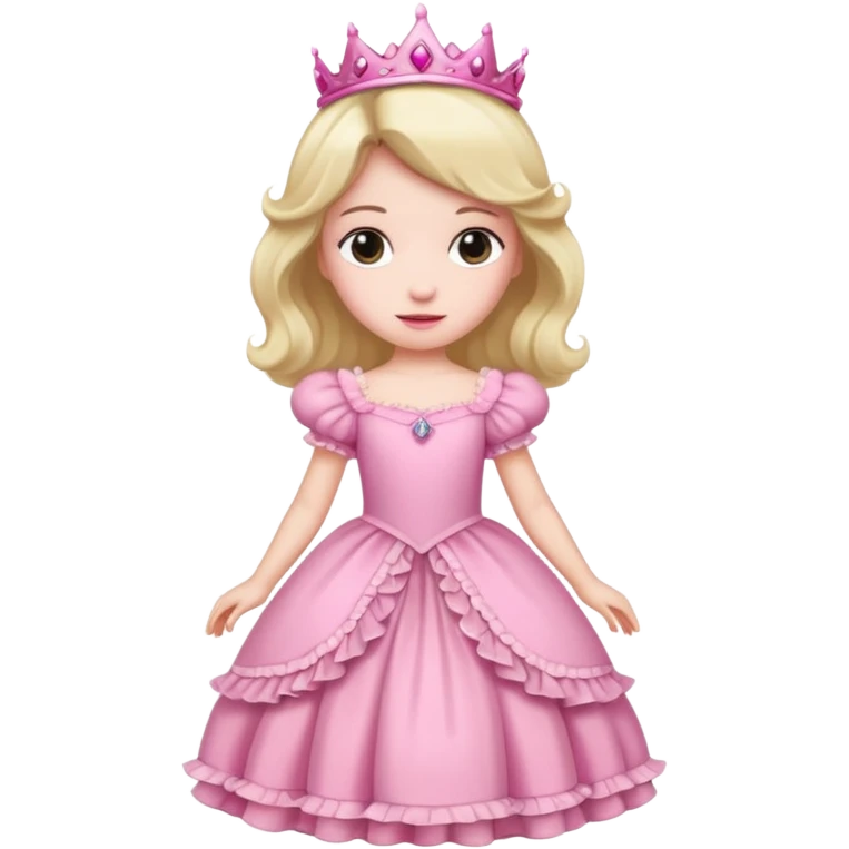 chica vestida de princesa con vestido rosa , piel blanca  emoji