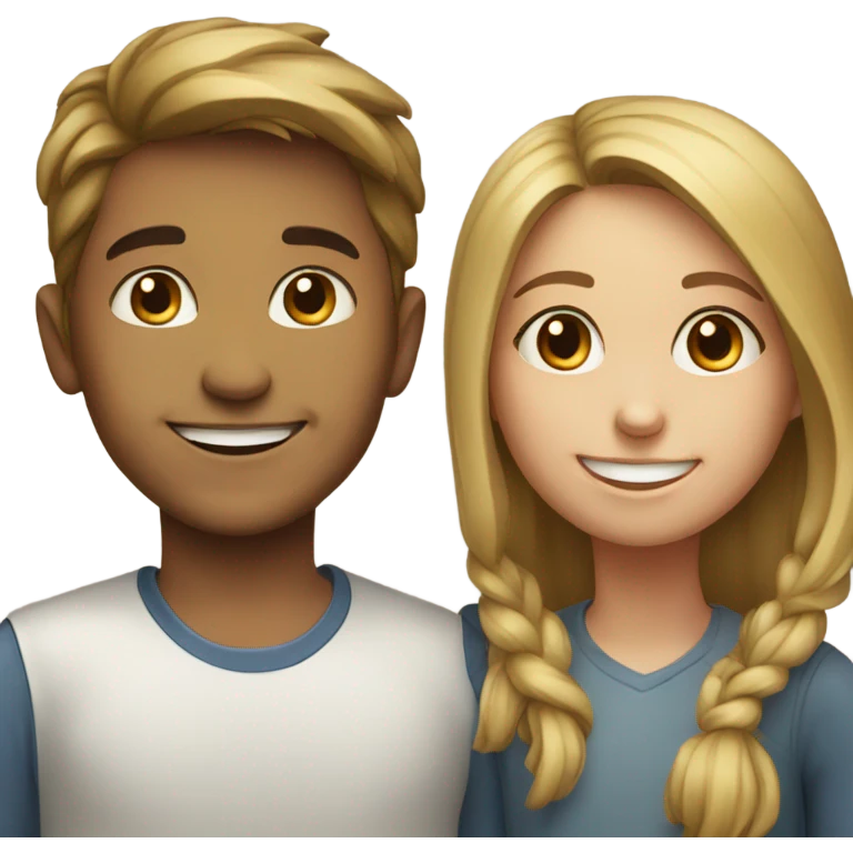 smiling girl and boy portrait emoji