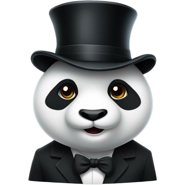 Panda with top hat emoji