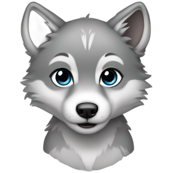 baby grey Wolf emoji